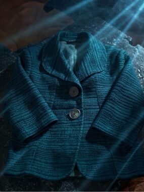 Women’s Classiques Entier Teal Textured Button Blazer